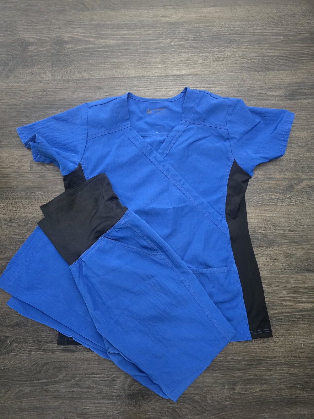 Women’s Blue and Black Scrub Set - Brand WINK